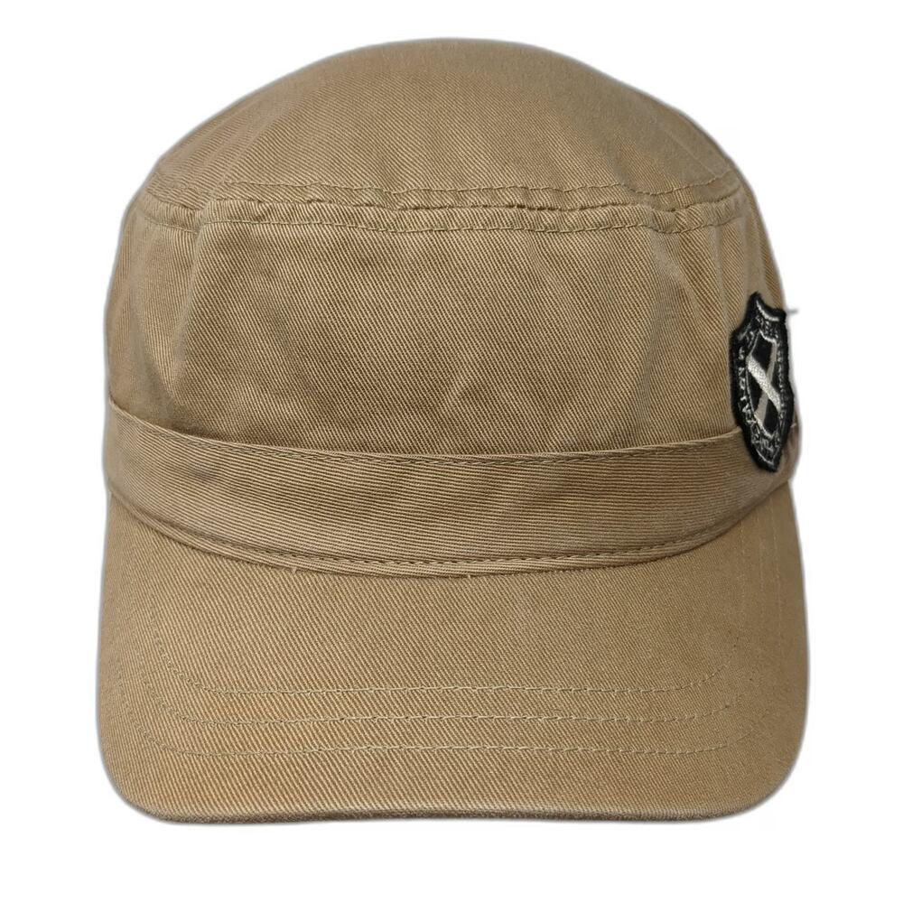 Old Navy Army Cap Brown Xl Cotton Side Patch Shield Logo Regiment Military Hat